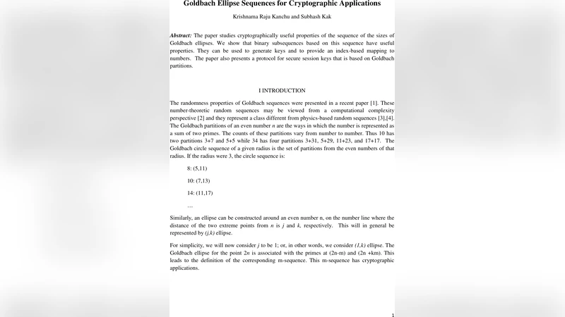 골드바흐 타원열 암호 활용