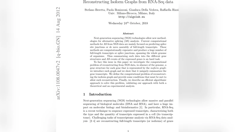 RNA‑Seq 데이터로부터 아이소폼 그래프 재구성