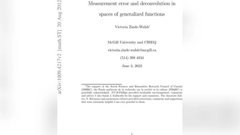 측정오차와 일반화함수 공간에서의 디컨볼루션