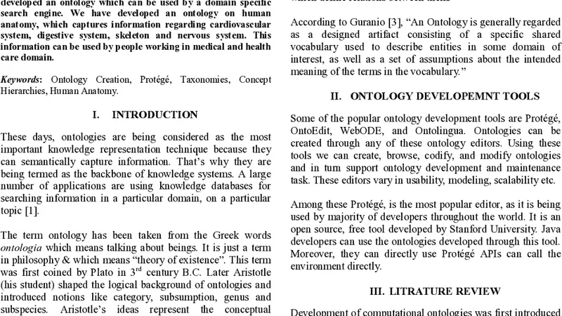 인체 해부학 전용 온톨로지 OntoAna