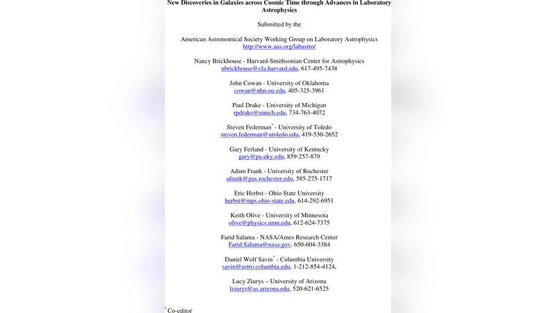 우주 시간 속 은하 탐구를 위한 실험천체물리학 혁신