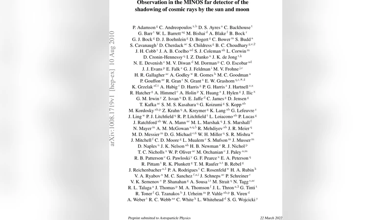MINOS 원격 검출기로 관측한 태양과 달의 우주선 그림자