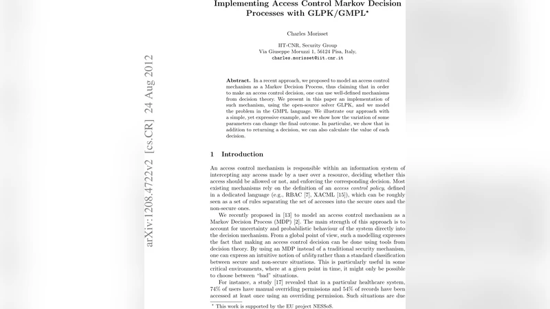 접근 제어 마르코프 결정 과정 구현