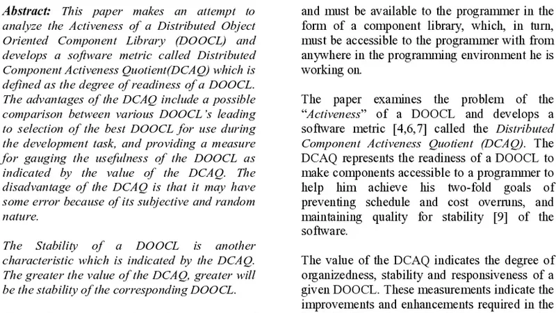 분산 객체 지향 컴포넌트 라이브러리 활성도 지표