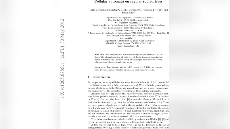 정규 뿌리 트리 위의 셀룰러 오토마타