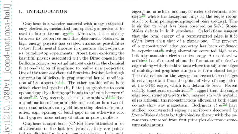 오칠 재구성 그래핀 나노리본의 수소 및 철 원자 기능화