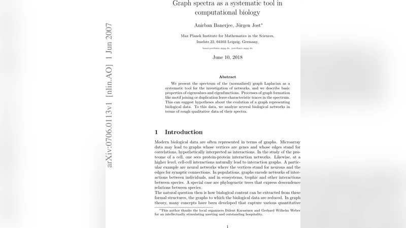 그래프 스펙트럼 생물정보학 연구의 새로운 도구