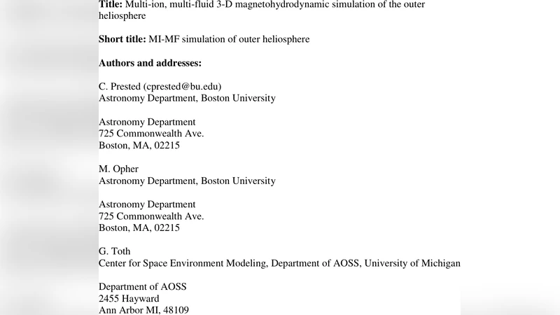 다중 이온·다중 유체 3D MHD 시뮬레이션으로 본 외부 태양권