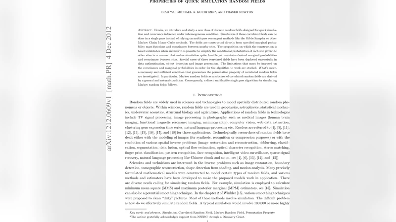 빠른 시뮬레이션을 위한 새로운 랜덤 필드