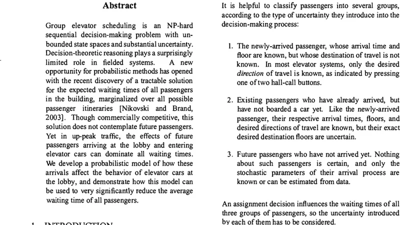 미래 승객을 배제한 그룹 엘리베이터 제어