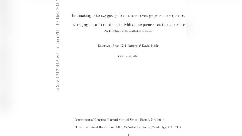 저렴한 시퀀싱으로 개인 이형접합성 추정 방법