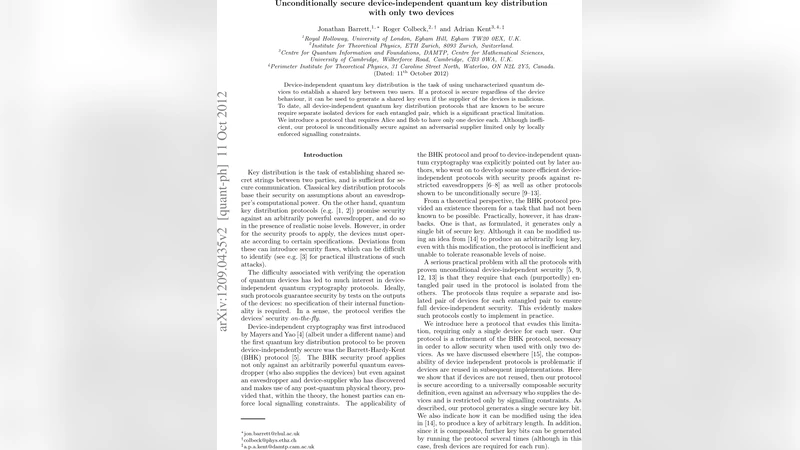 단일 장치만으로 구현하는 무조건 안전한 디바이스 독립 QKD