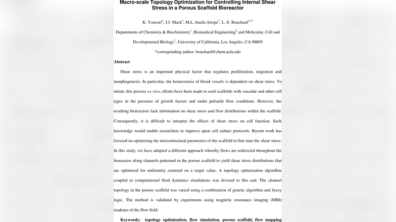 다공성 스캐폴드 바이오리액터 내부 전단응력 제어를 위한 매크로 스케일 토폴로지 최적화