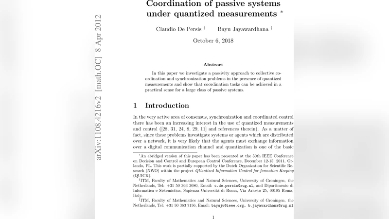 패시브 시스템의 양자화 측정 기반 협동 제어