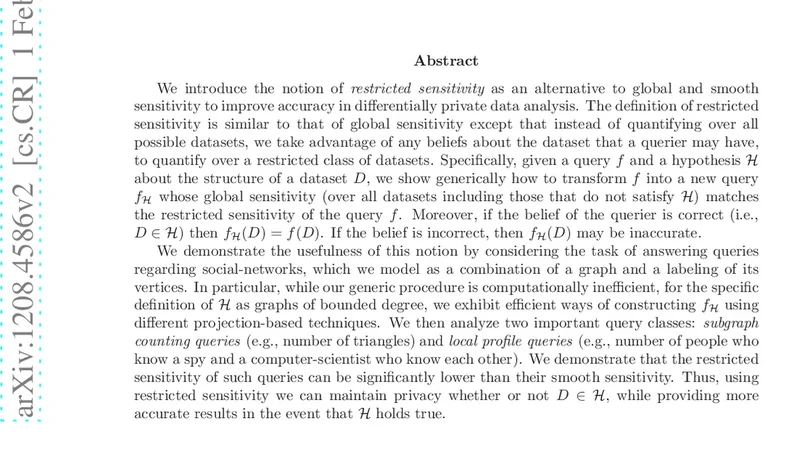 제한된 민감도를 활용한 소셜 네트워크 차등 개인정보 보호 분석