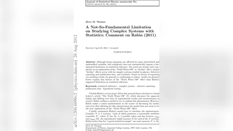 복잡계 연구의 통계적 한계는 근본적이지 않다