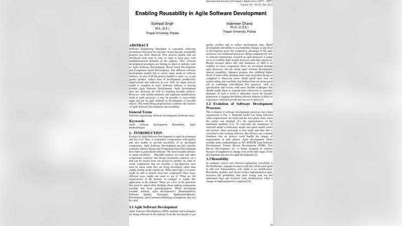 재사용성을 강화한 애자일 소프트웨어 개발 모델