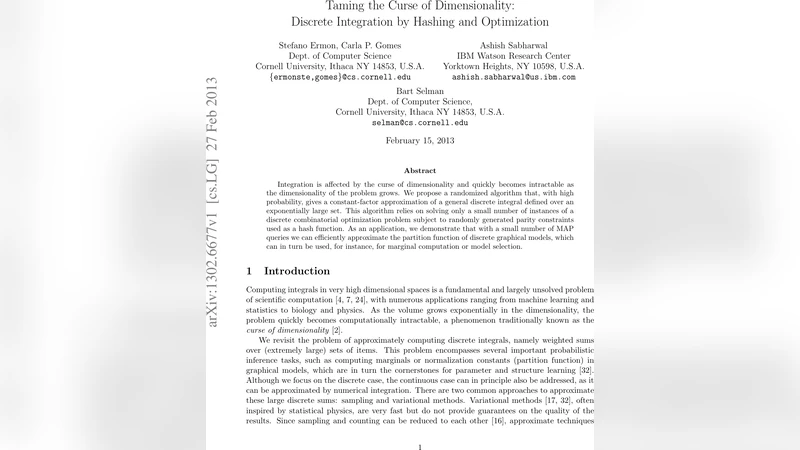 차원의 저주를 풀다 해싱과 최적화로 이산 적분