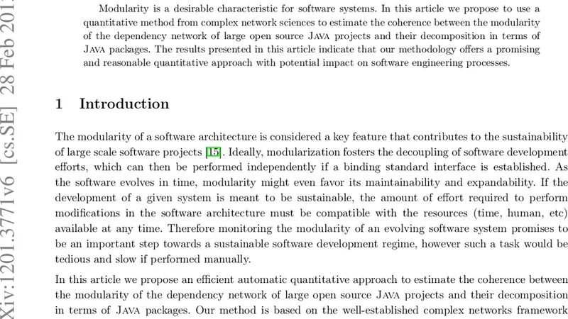 소프트웨어 모듈성의 네트워크 관점