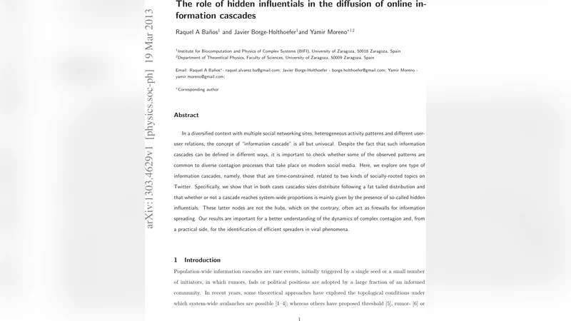 숨은 인플루언서가 이끄는 온라인 정보 전파