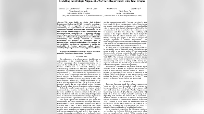 소프트웨어 요구사항 전략 정렬을 위한 목표 그래프 모델링