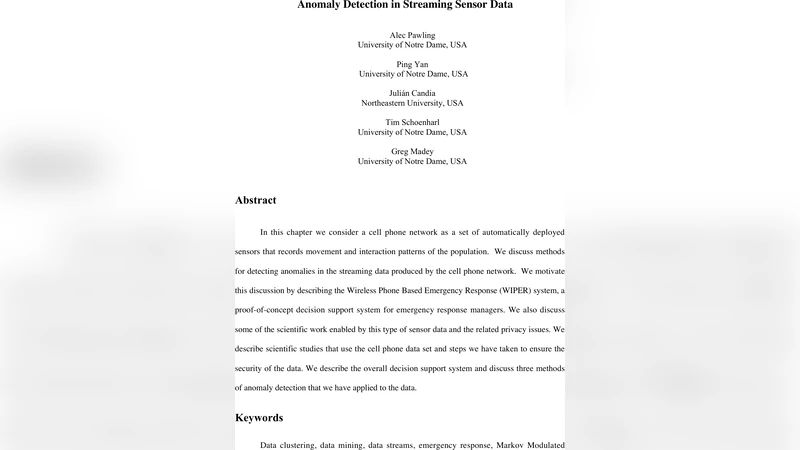 실시간 센서 데이터 이상 탐지와 응급 대응