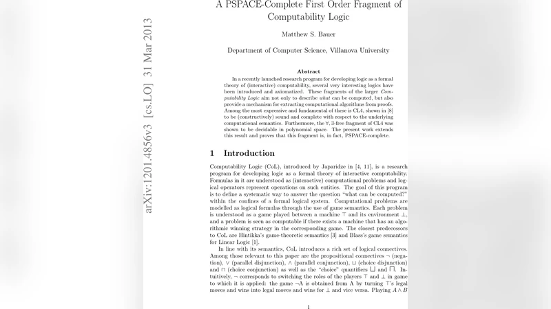 계산가능성 논리의 PSPACE 완전성