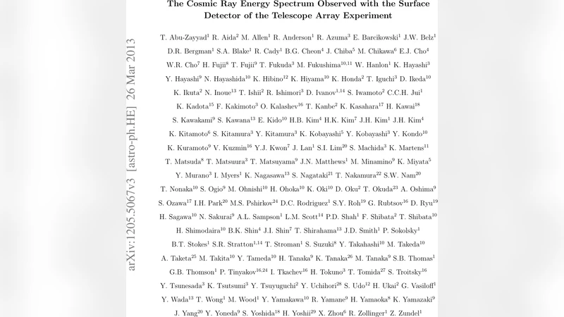 우주선 에너지 스펙트럼 텔레스코프 배열 지표면 검출기 관측