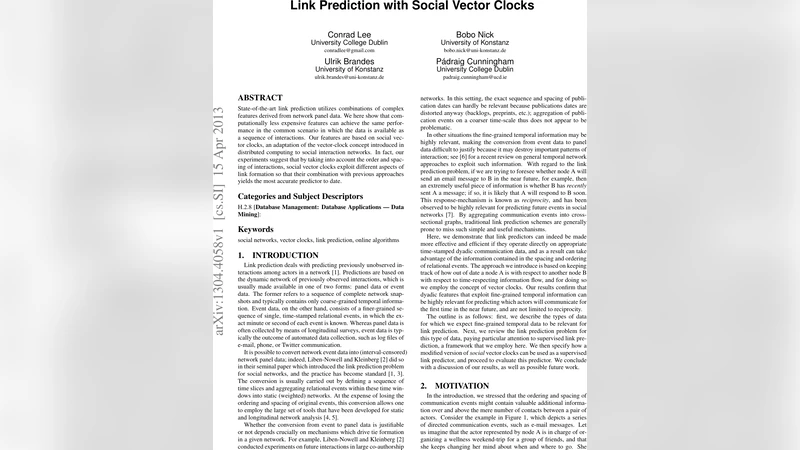 소셜 벡터 클록을 이용한 링크 예측