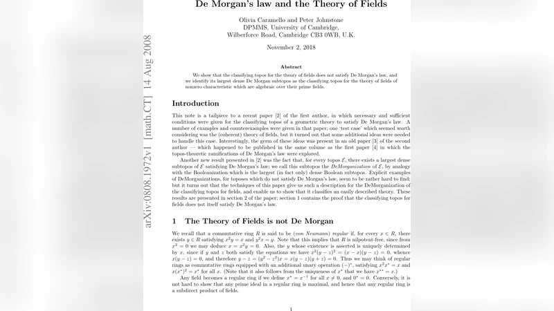 필드 이론과 드모르간 법칙