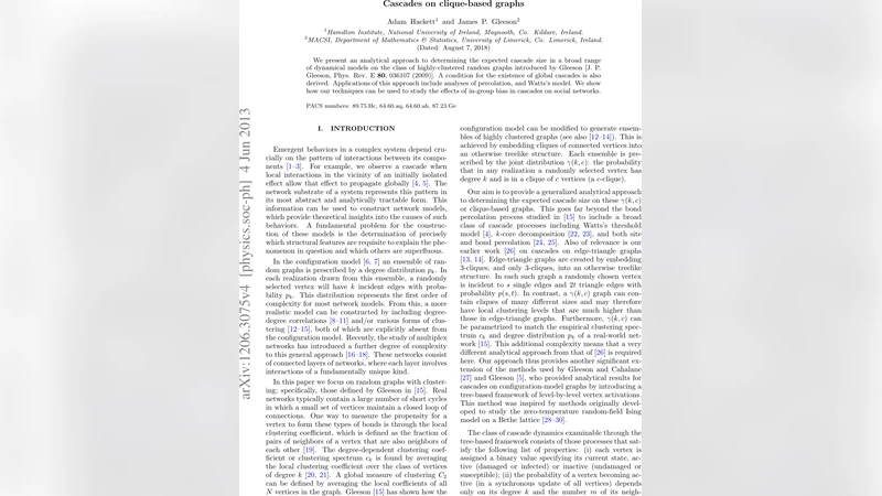 클리크 기반 그래프에서의 연쇄 확산