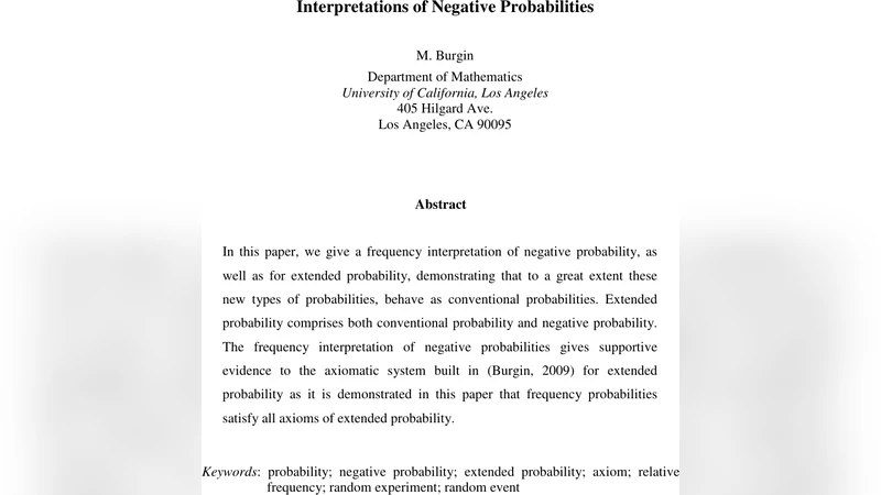 음수 확률의 빈도 해석과 확장 확률 체계