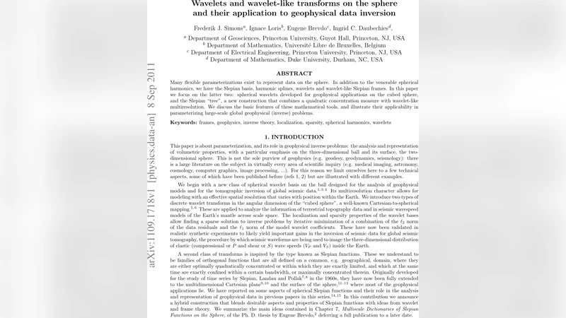 구면 파동과 스레피안 트리 변환을 이용한 지구물리 데이터 역산