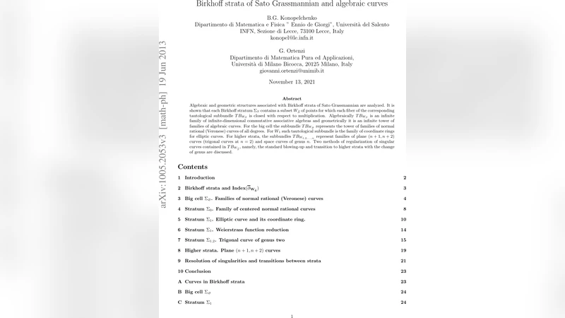 사또 그라스만디안의 버크호프 층과 대수 곡선