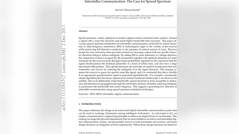 우주 전파 통신에 스프레드 스펙트럼 활용