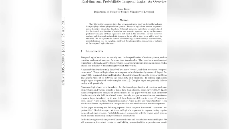 실시간·확률형 시제 논리 종합 고찰