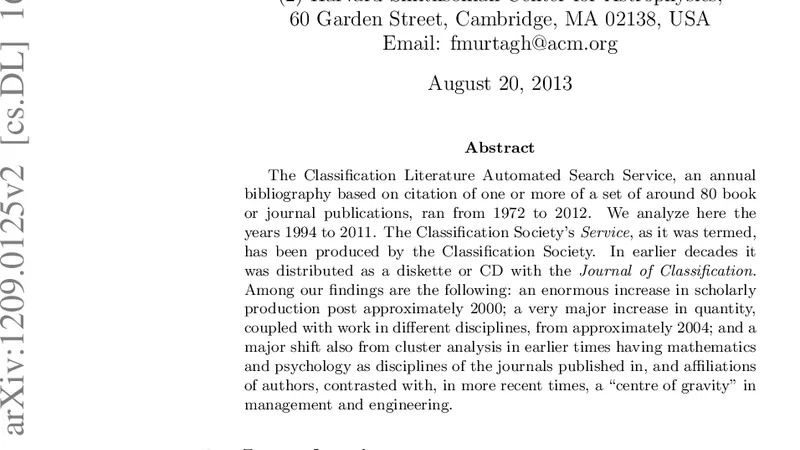 클러스터 분석 연구 흐름 1994‑2011: 학문·산업 영역의 변천사