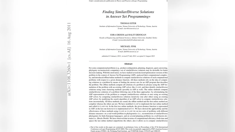 ASP에서 유사·다양한 해 찾기