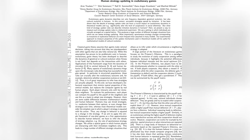 인간의 전략 업데이트: 진화 게임 실험 분석