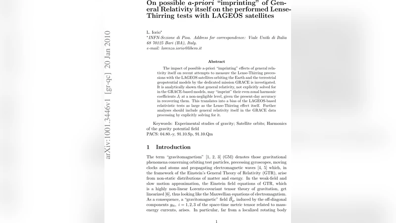 지구 중력모델에 내재된 일반상대성이 LAGEOS 라센 터머 테스트에 미치는 영향