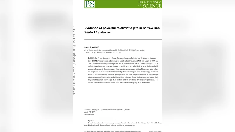 강력한 상대론적 제트가 있는 좁은선형 Seyfert 1 은하