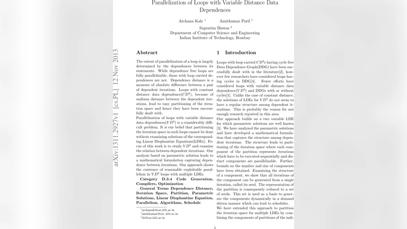 가변 거리 데이터 의존성 루프 병렬화