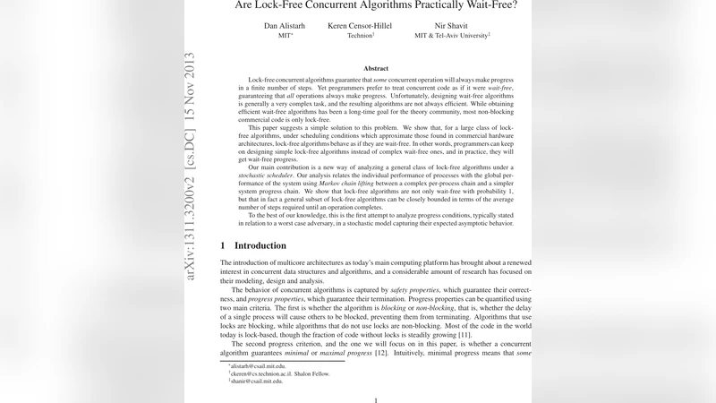 잠금‑프리 알고리즘, 실제로는 대기‑프리인가?