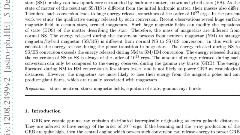 중성자별과 마그네터의 상전이와 고에너지 폭발 연관성