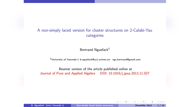 2칼라비야우 범주에서 비단순 연결 클러스터 구조