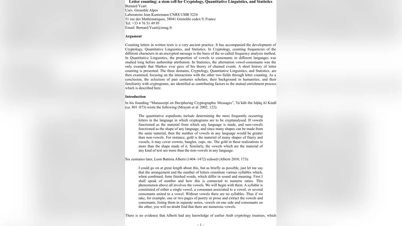 문자 빈도와 암호·언어·통계의 교차점