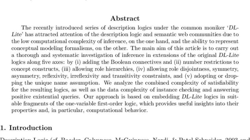 DL‑Lite 계열과 관계: 확장 논리의 복합 복잡도 분석