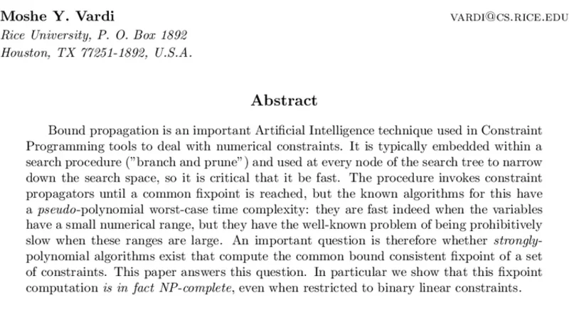 정수 경계 전파의 복잡성