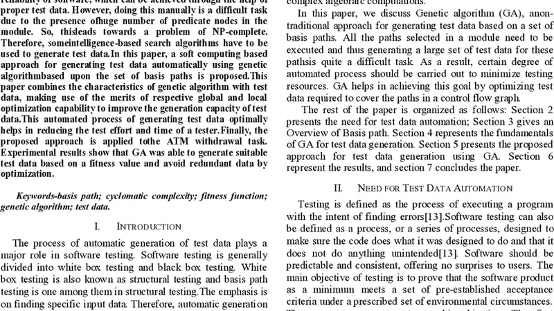 기초 경로 테스트를 위한 유전 알고리즘 기반 테스트 데이터 생성 방법