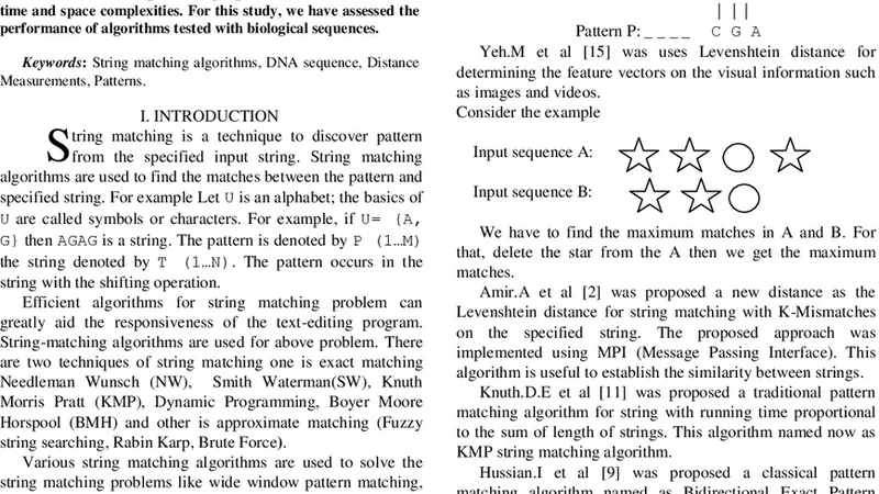 생물학적 서열 문자열 매칭 알고리즘 비교 연구